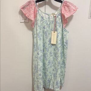 LoveShackFancy NWT Girls Lou Dress in Blue & Pink Floral Print. Size 12.